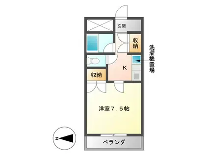 サンライズ江戸橋(1K/1階)の間取り写真