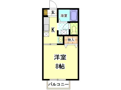 ＪＲ山陽本線 新倉敷駅 徒歩15分 2階建 築29年(1K/2階)の間取り写真