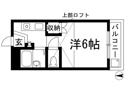 CONRAD宝塚(1K/2階)の間取り写真