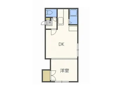 ロアール新札幌2-6(1DK/1階)の間取り写真