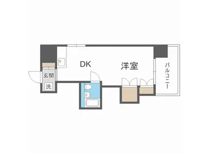 けいほくレジデンス(1DK/6階)の間取り写真