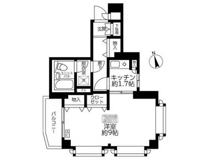 ライオンズマンション亀戸第5(1K/2階)の間取り写真