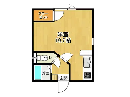 コスモハイツ5(ワンルーム/1階)の間取り写真