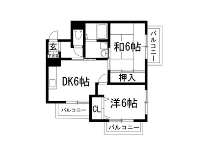 池田グレースマンション(2DK/2階)の間取り写真