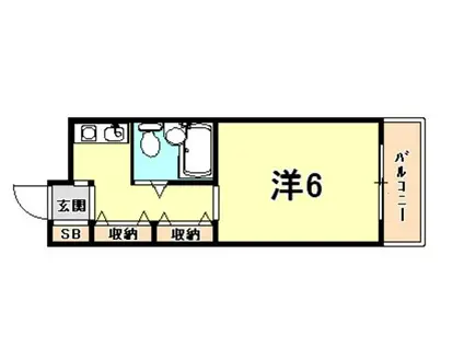 アーバンビレッジ武庫之荘(ワンルーム/3階)の間取り写真