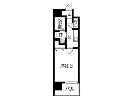 ICHINOMIYA RISE(1K/11階)の間取り写真