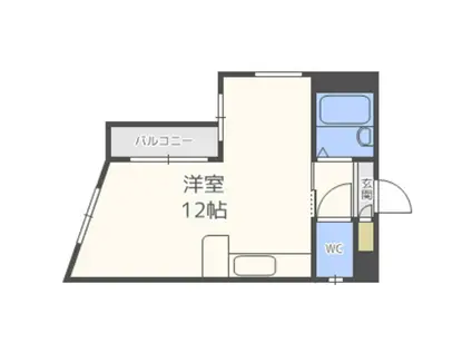 パークハイツ三和(ワンルーム/5階)の間取り写真