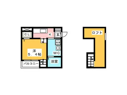 CINQ ETOILES YOSHIZUKA(ワンルーム/2階)の間取り写真
