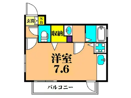 フォレストーン西大井(ワンルーム/2階)の間取り写真