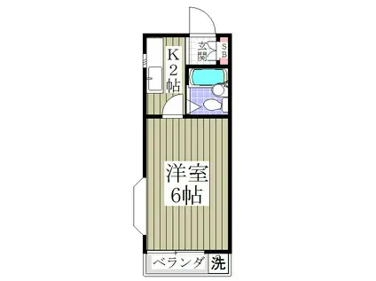 シャトル細田(1K/1階)の間取り写真