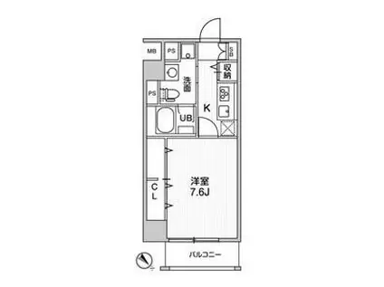 ROOTS HIGASHI NAGASAKI(1K/6階)の間取り写真