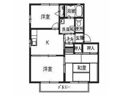 パークアヴェニューB棟(3K/2階)の間取り写真