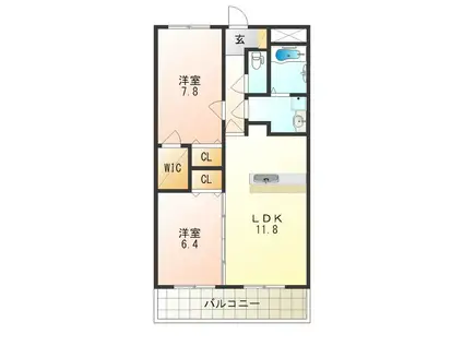 グレイスコート(2LDK/1階)の間取り写真