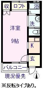 グレイス手城(1K/2階)の間取り写真