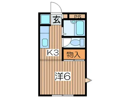 S.T.ハイツ(1K/1階)の間取り写真
