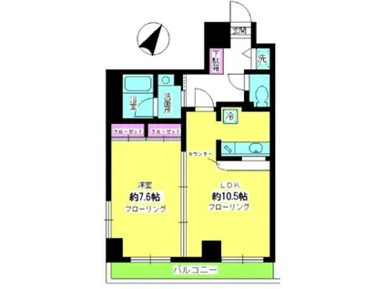 クレール目黒(1LDK/3階)の間取り写真