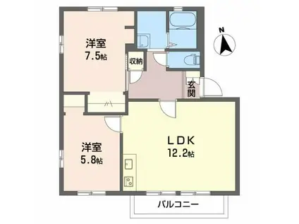 ファミール西日野(3DK/2階)の間取り写真