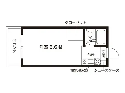 ビビッド原(ワンルーム/2階)の間取り写真