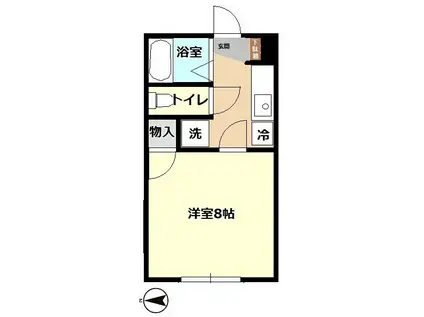 アルカディア総社(1K/2階)の間取り写真