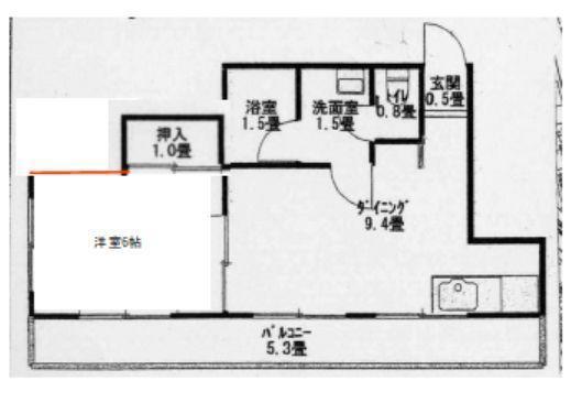 明治町ビル(1LDK/2階)の間取り写真
