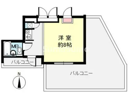 クリフサイド西岡本(ワンルーム/2階)の間取り写真