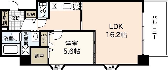 パシフィカコイン通(1LDK/6階)の間取り写真