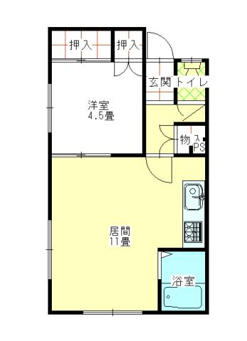 コーポコスモ(1LDK/1階)の間取り写真