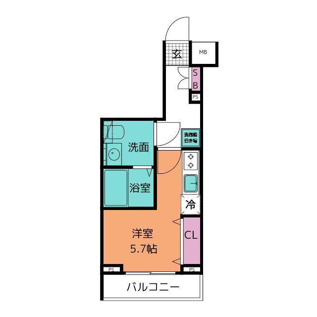 GENOVIA妙典(ワンルーム/2階)の間取り写真