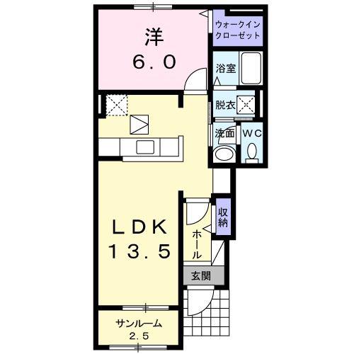 エムテンダー(1LDK/1階)の間取り写真