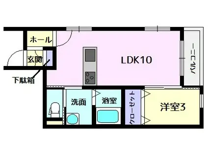 ドルチェ・ヴィータ白石A(1LDK/1階)の間取り写真