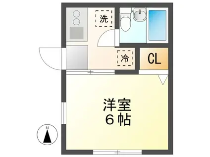 入山コーポ(1K/1階)の間取り写真