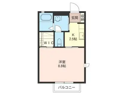 グラン・シャルマンA(1K/2階)の間取り写真