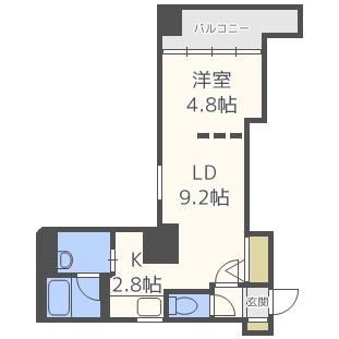 札幌中央レジデンス(1LDK/12階)の間取り写真