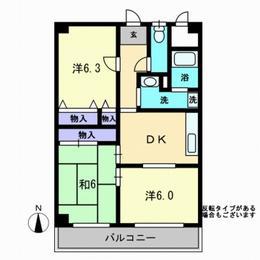 ジュアン三条(3DK/1階)の間取り写真