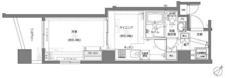 フェニックス横濱関内BAY MARKS 7階階 間取り