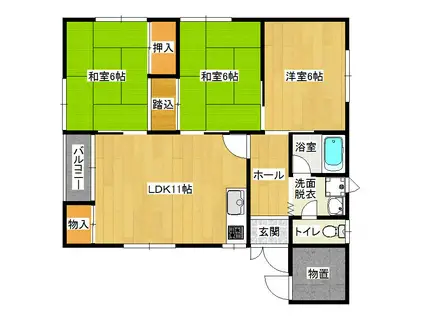 モアプレシャス(3LDK/2階)の間取り写真