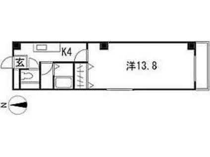 センチュリーパーク広住町(1K/4階)の間取り写真