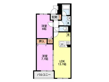 プランドール長峰(2LDK/2階)の間取り写真