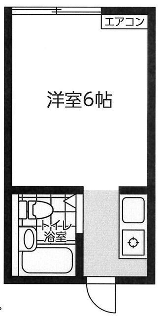 ハイツ竹の子(ワンルーム/2階)の間取り写真
