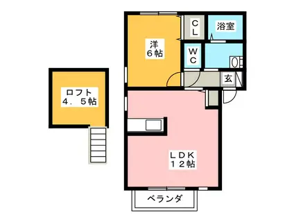 HISTOIRE(1LDK/2階)の間取り写真