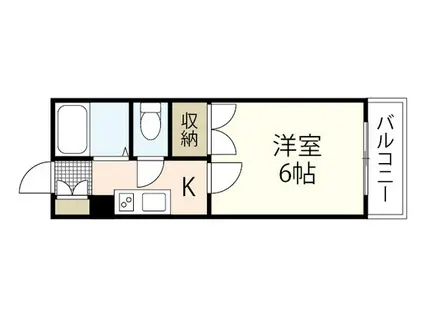 ウェンディ光が丘(1K/3階)の間取り写真