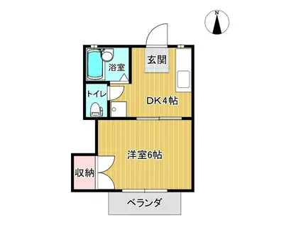 コーポ英(1K/2階)の間取り写真