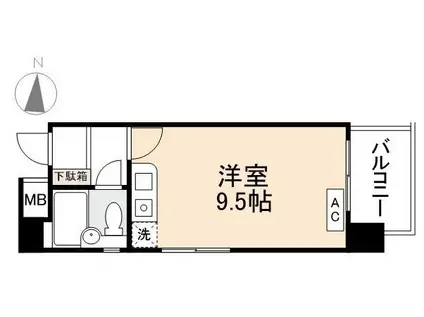 R-RESIDENCE TAKAMATSU(ワンルーム/4階)の間取り写真