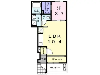 サンクレスト八千代(1LDK/1階)の間取り写真