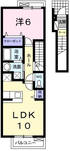 シェル・エトワレ(1LDK/2階)の間取り写真