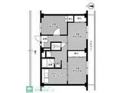 ビレッジハウス檜原(3DK/1階)の間取り写真