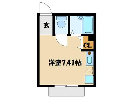 スタージュ(ワンルーム/2階)の間取り写真