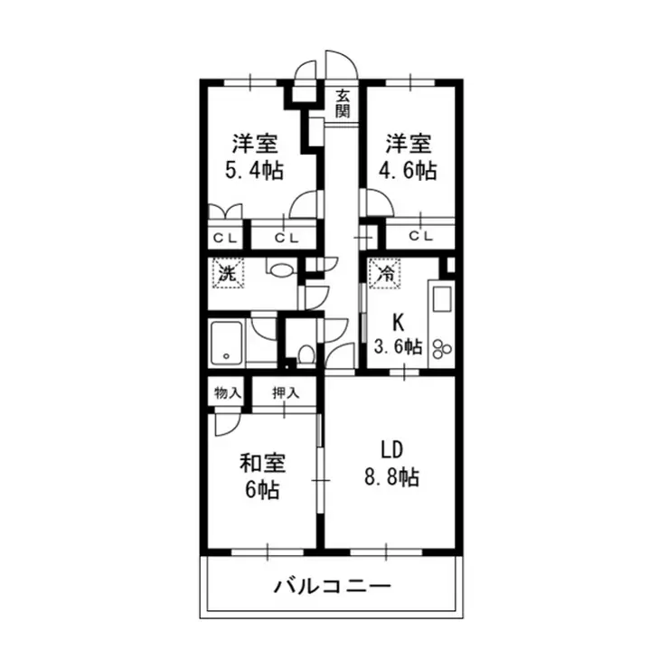 ビューパレス21 3階階 間取り