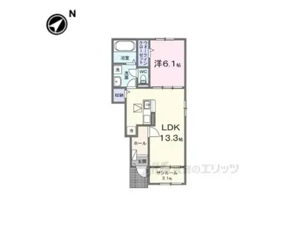 グラン・サフィールⅡ(1LDK/1階)の間取り写真