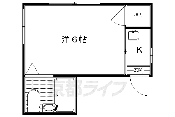 ヴィラ中島町(1K/2階)の間取り写真